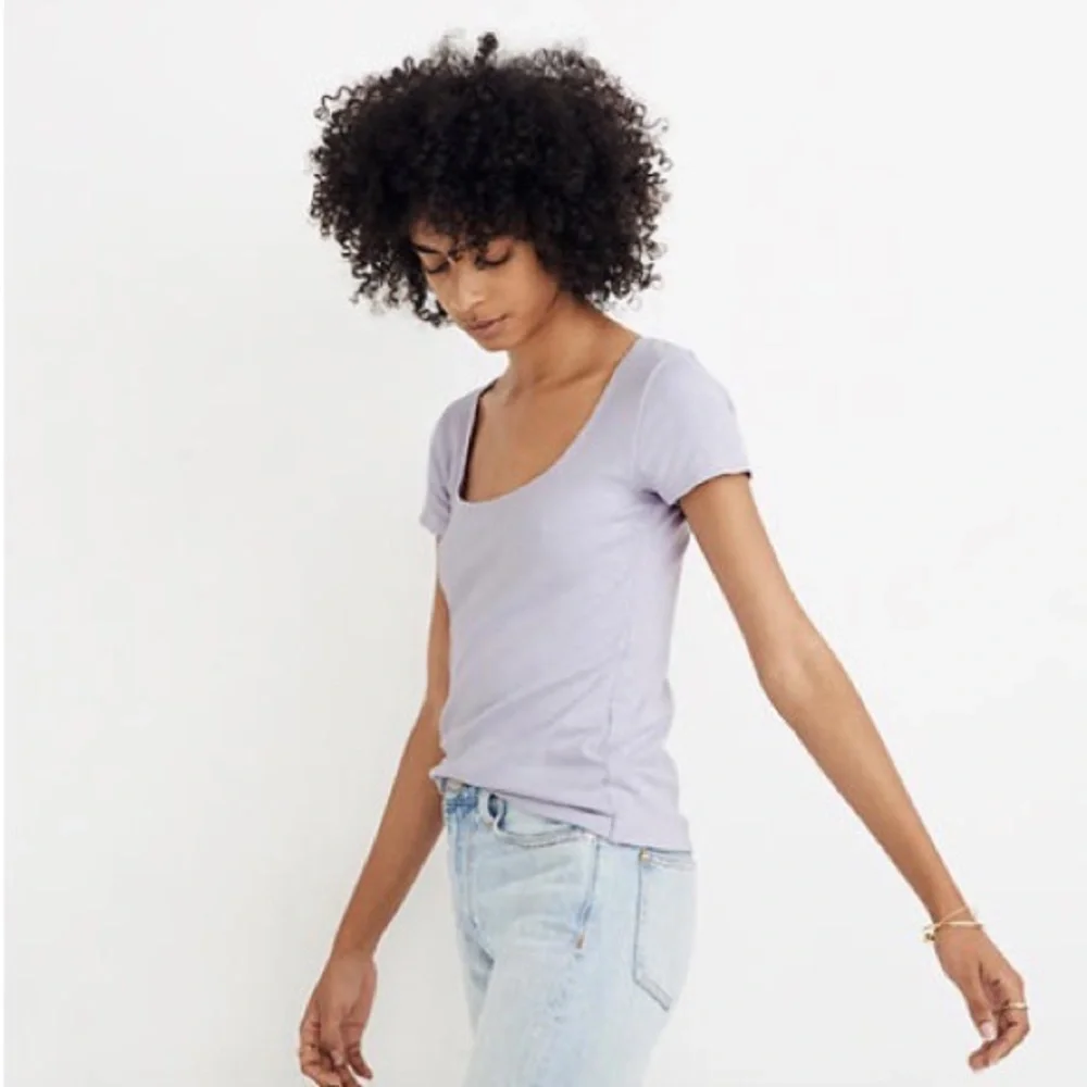 MOVING SALE | Madewell NWT Women’s Scoopneck Baby T-Shirt Sundrenched Lilac, XL - Picture 4 of 8